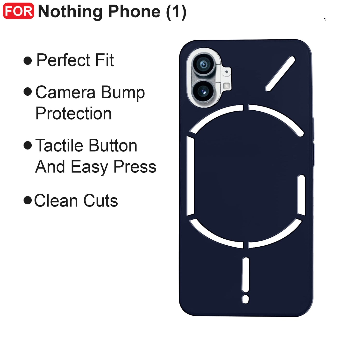 CEDO Nothing Phone (1) (5G) Back Cover | Camera Bump Protection & Inner Velvet Fabric Lining | Ultra Slim Matte Soft Rubberised Case Cover (Blue)