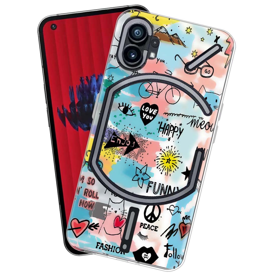 Fashionury Designer Case for Nothing Phone 1 Back Cover for Nothing Phone 1 Printed Back Cover for Nothing Phone 1- D0032 (Silicone, Multcoloured)